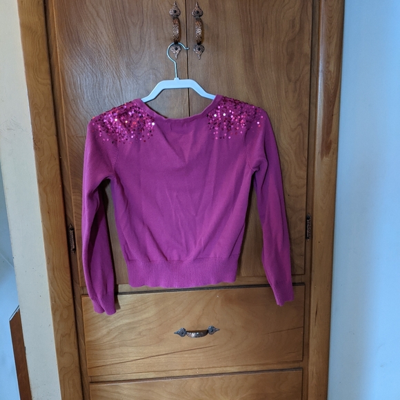 Purple/Fushia-ish Sequin Cardigan - Picture 9 of 9